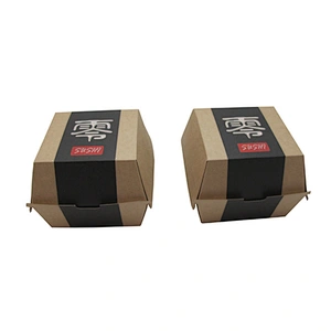 Wholesale Brown Kraft Paper Burger Boxes Fast Food Packing Boxes