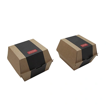 Wholesale Brown Kraft Paper Burger Boxes Fast Food Packing Boxes